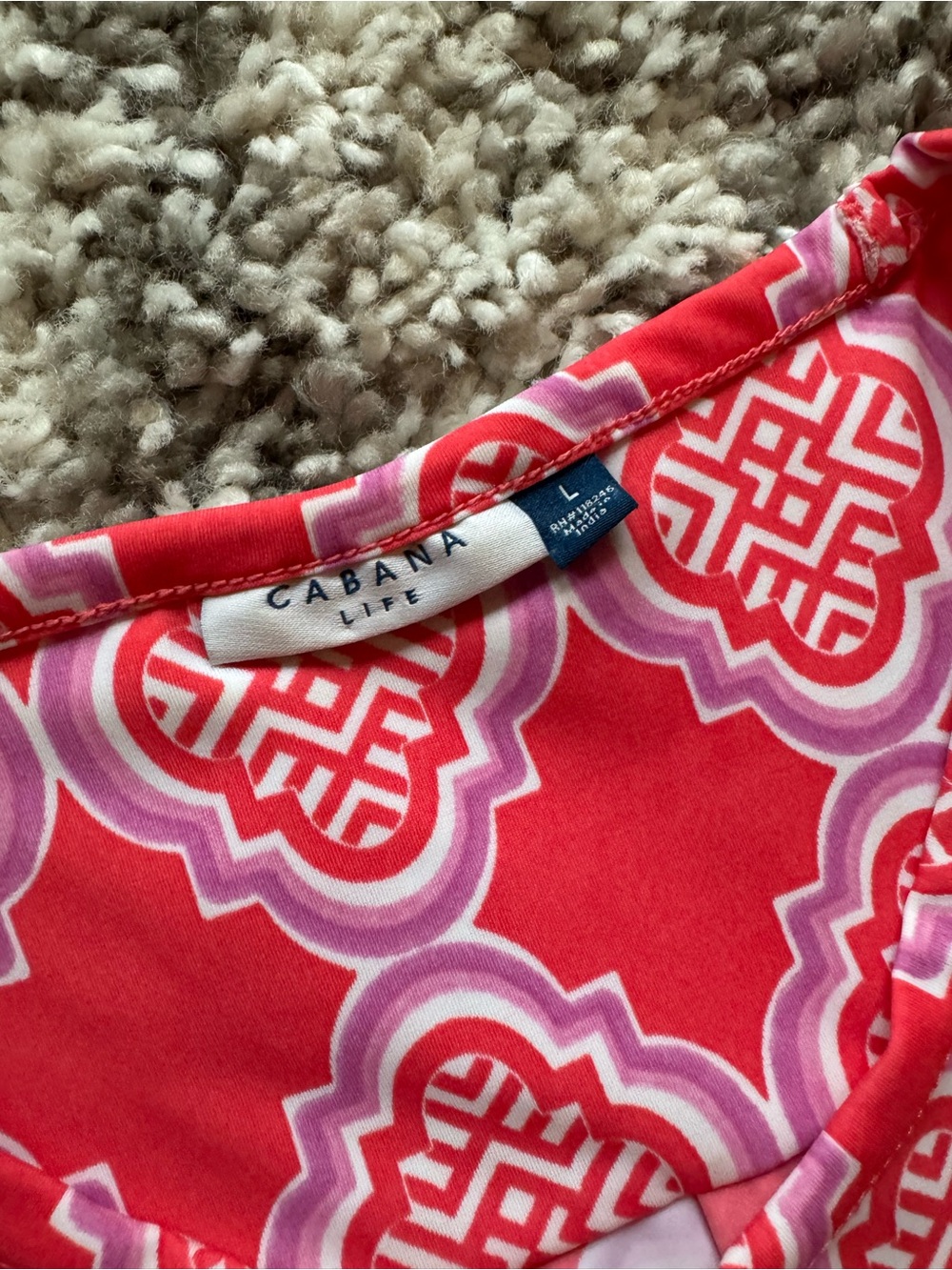 Pink Red Patterned Shift Dress - Picture 2 of 3